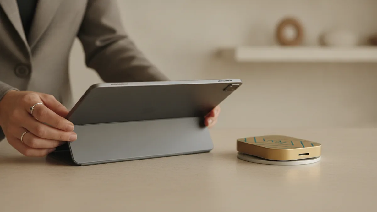 Device setup representing third-party payment involvement in an online sale