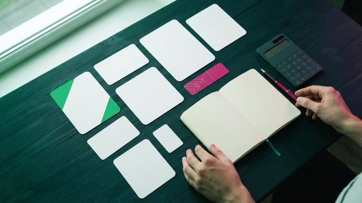 Business planner comparing subscription tiers with notes and pricing cards