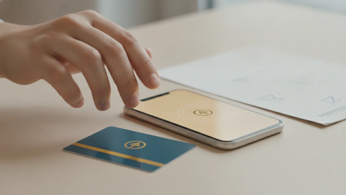 Funding sources and timing Hand preparing to make a card purchase while reviewing a simple budget
