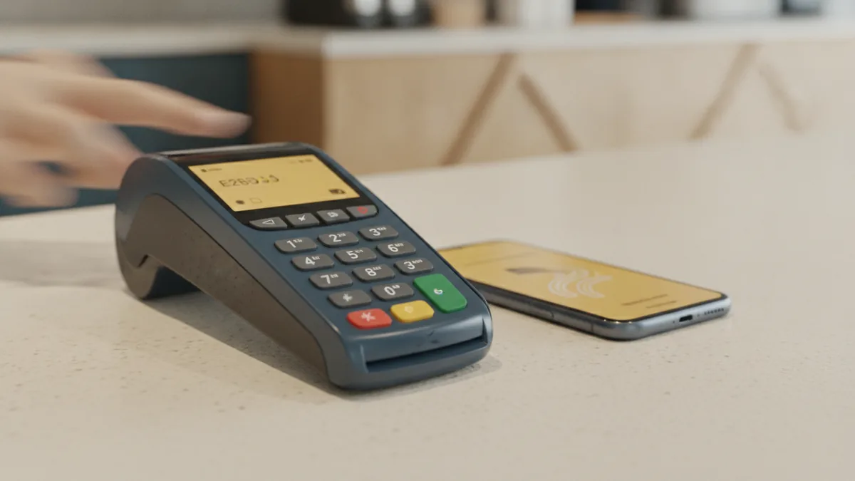 Checkout setup where a mobile wallet makes a fast payment