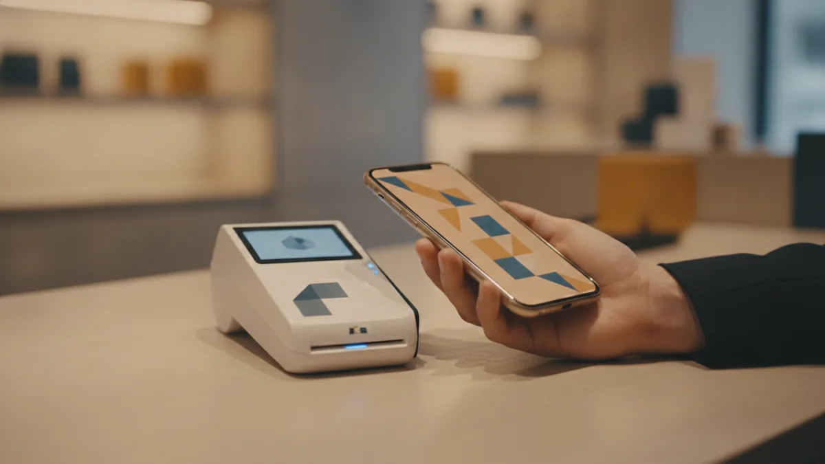 Digital wallet contactless Smartphone using a wallet for contactless NFC payments at checkout.