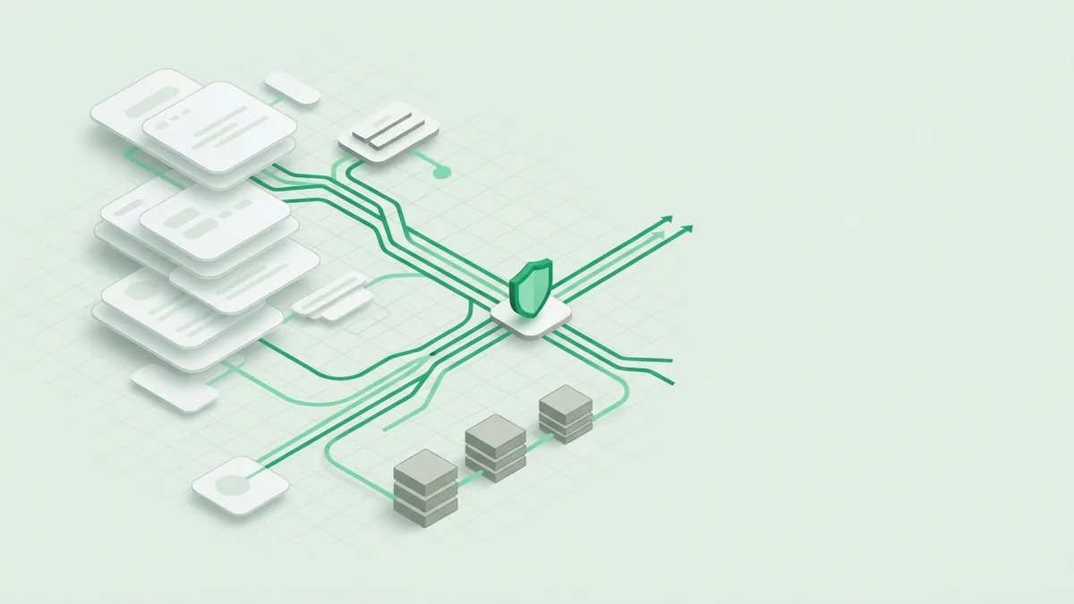 Abstract cryptocurrency gateway with routing paths, network nodes, and a secure payment shield