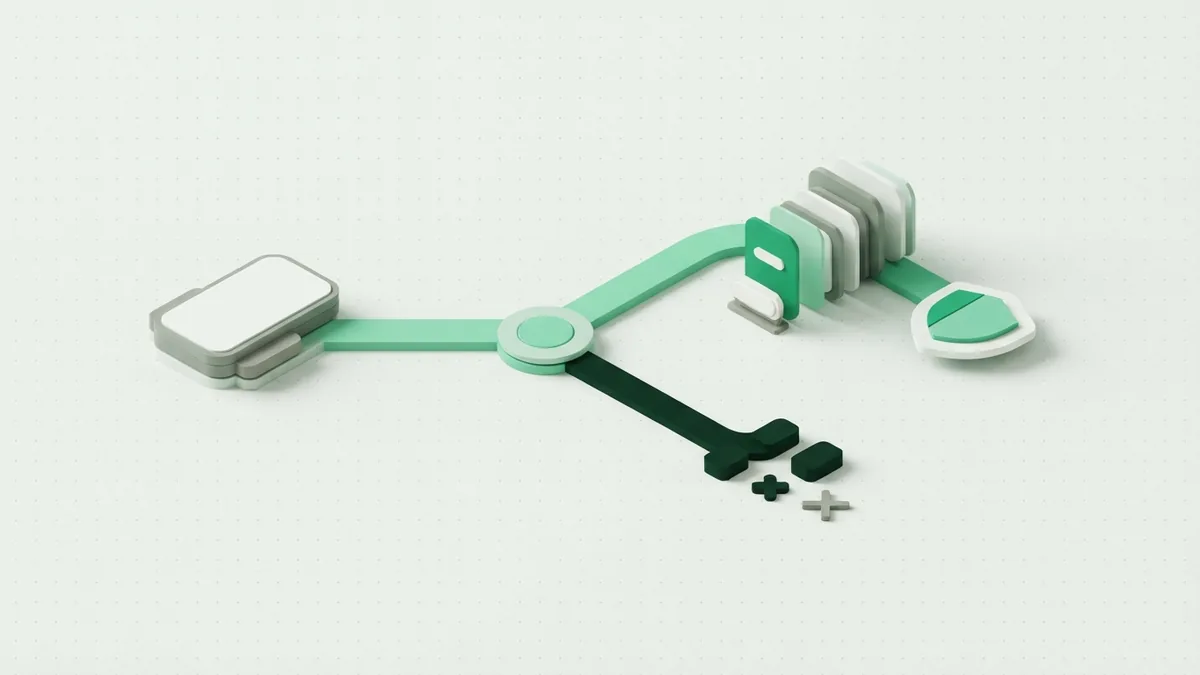 Abstract branching paths showing payment approval and failure testing