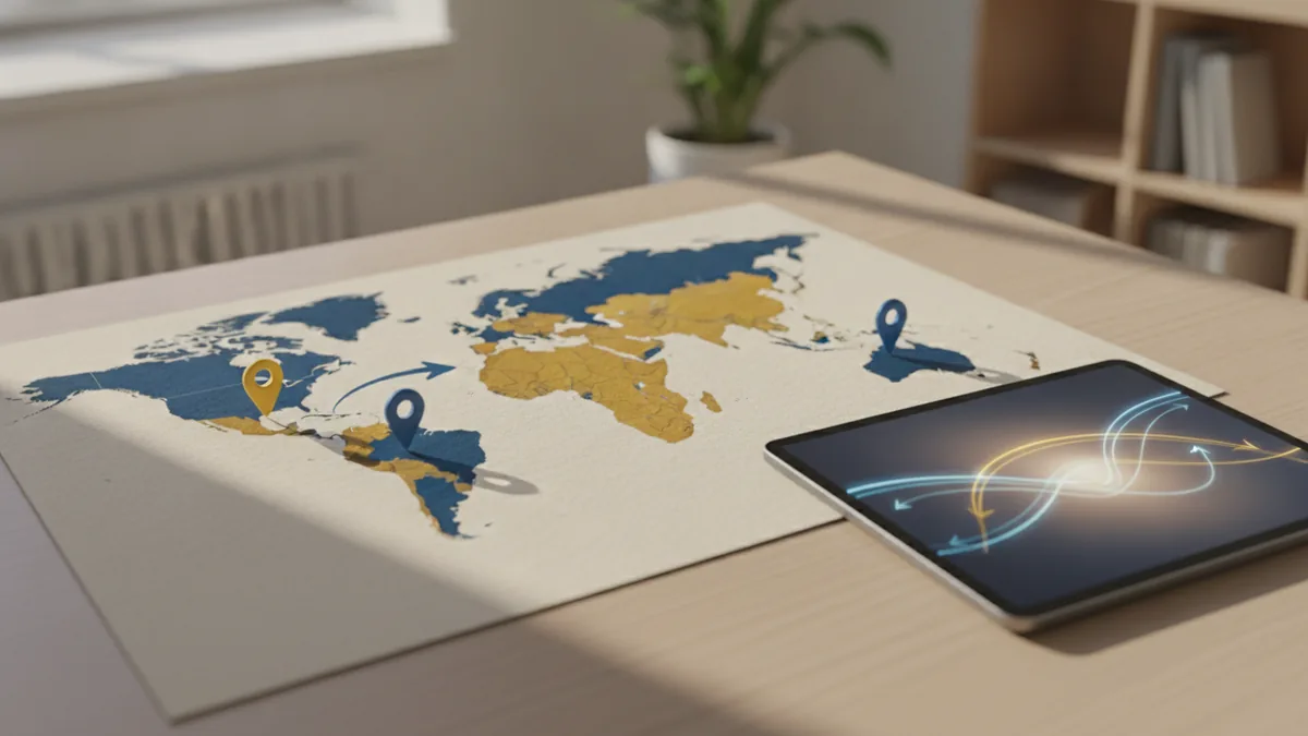 World map concept for IBAN countries and cross-border routing