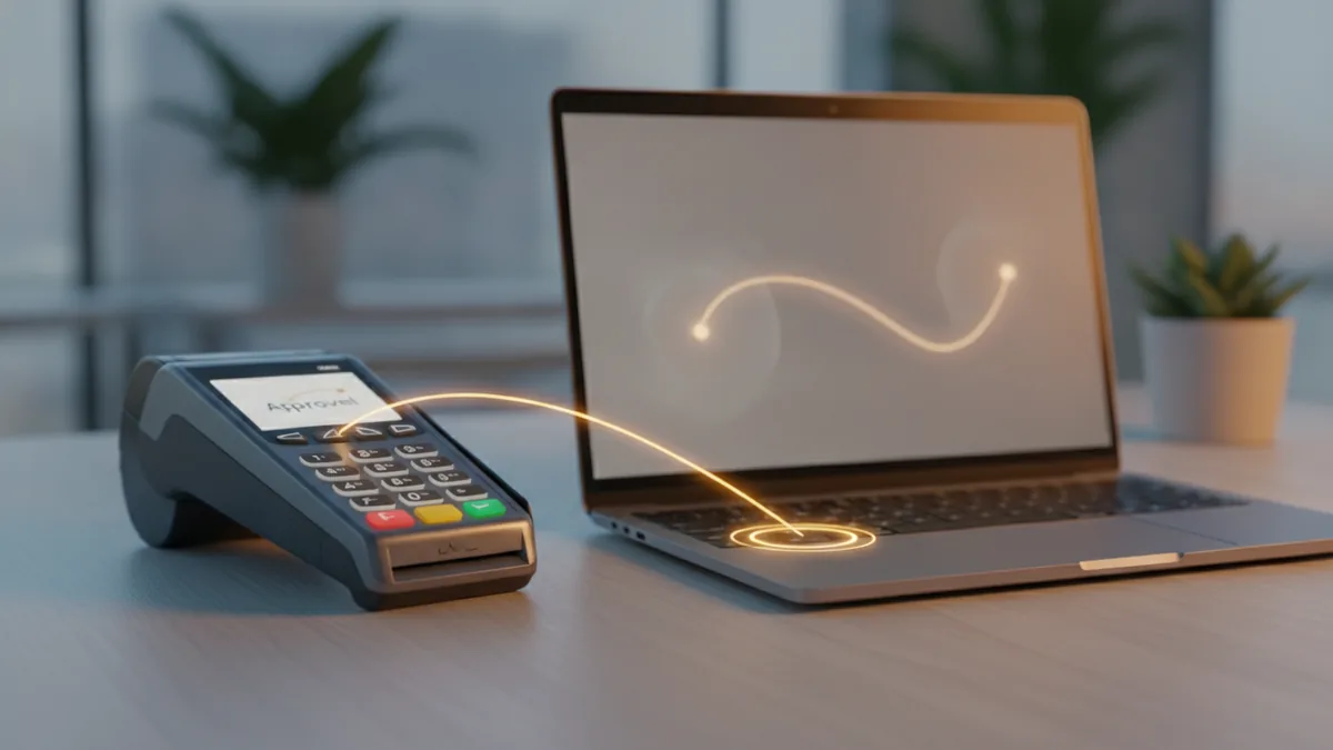 Approval then settlement Checkout devices representing an approval then settlement workflow