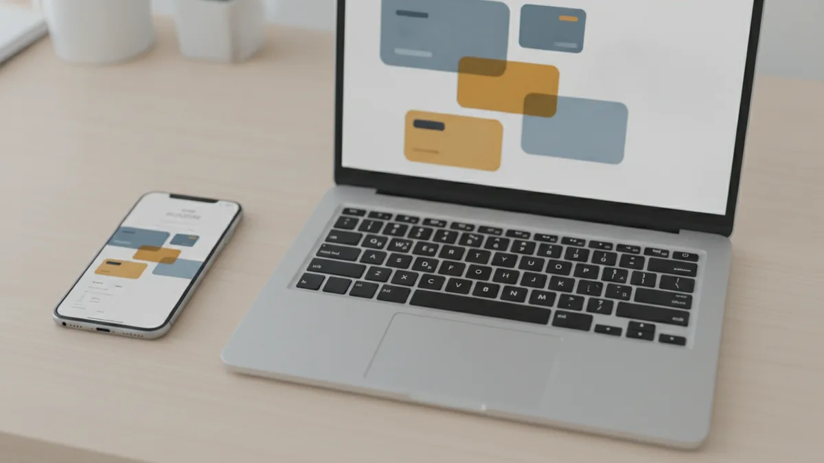 A laptop and phone setup used to check payment status and transaction references.
