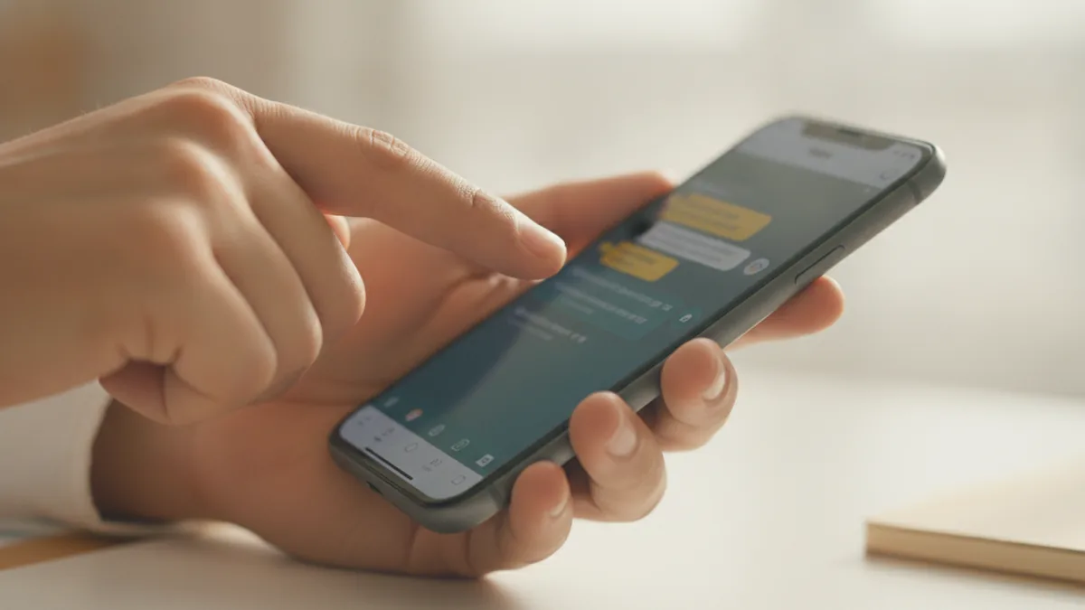 Customer tapping a mobile phone to start a pay by SMS flow