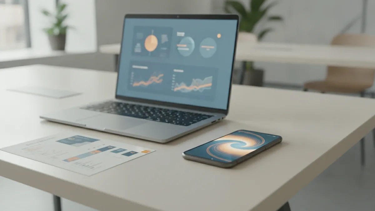 Business setup with phone and laptop for SMS payment requests