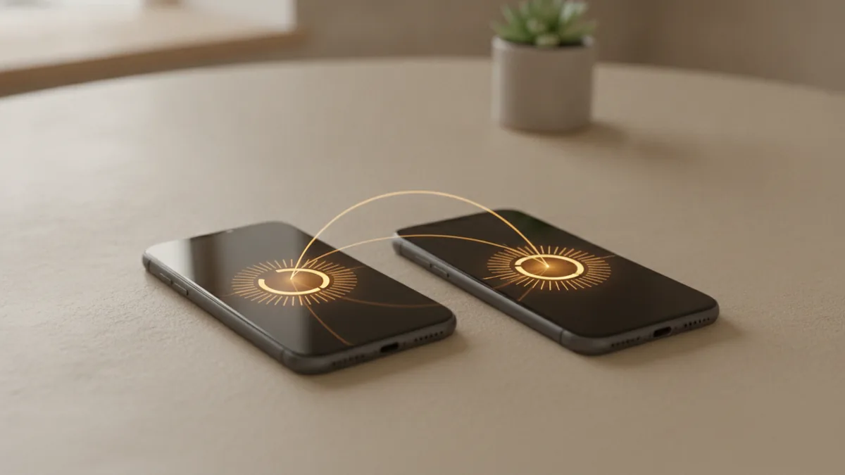 Two phones on a table, representing peer-to-peer money transfers