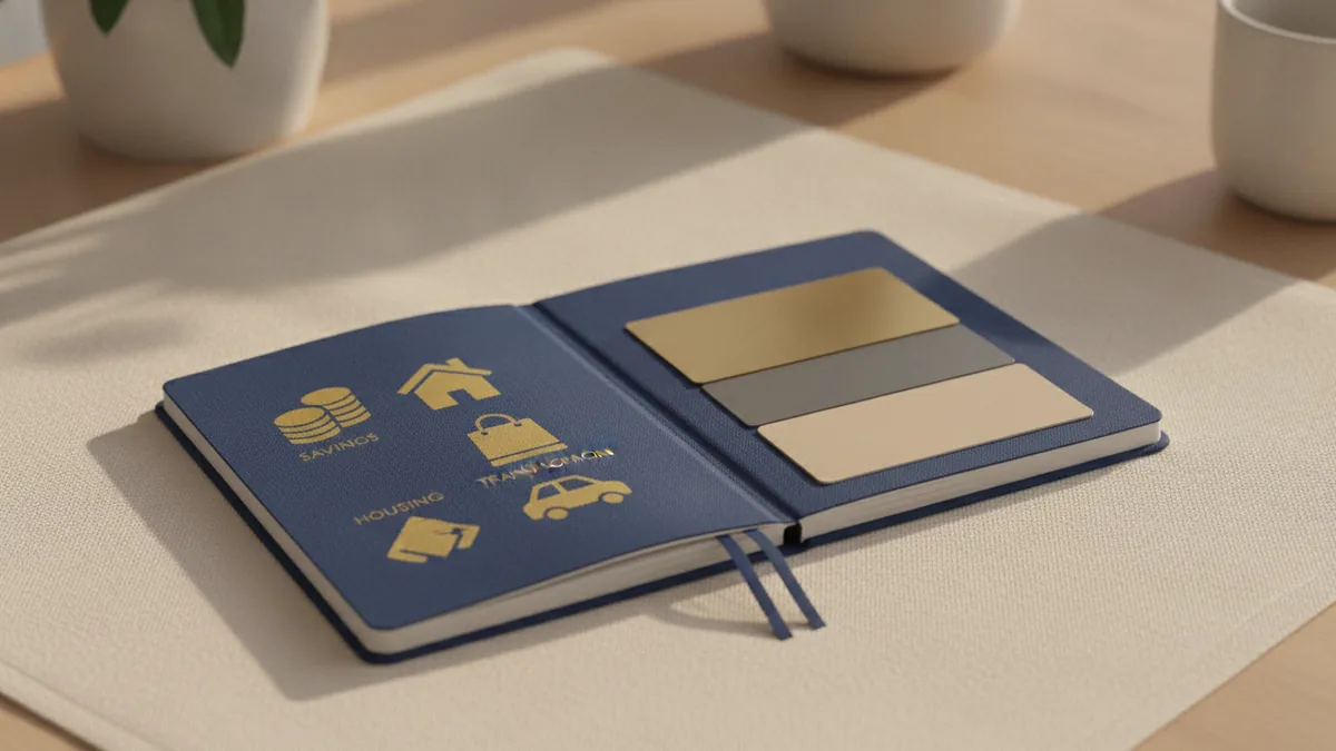 Choosing the right card Different types of credit cards laid out with budgeting notes