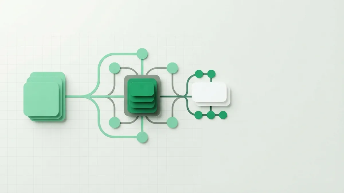 Software payment connection flow Abstract software payment connectors forming a clean routing path in green tones