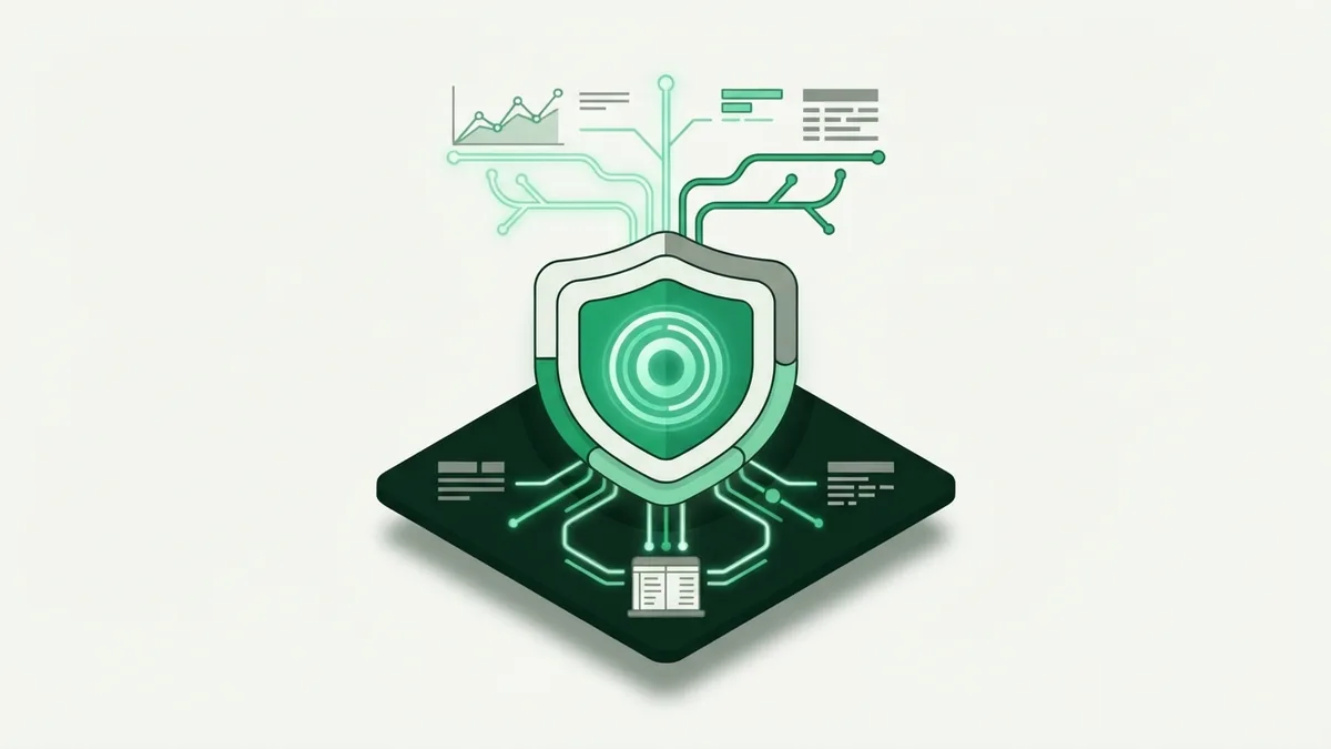 Added protection for online card payments Layered green shield guarding an abstract token along a secure online payment path