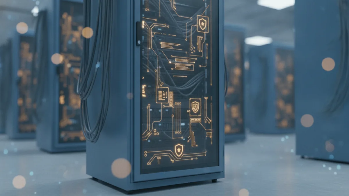 PCI-style security and risk checks Data center server rack illustrating payment security controls