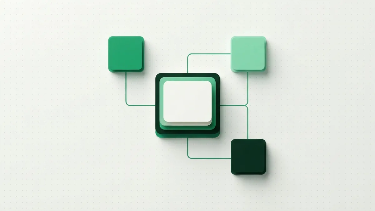 Banking payment roles Layered abstract blocks showing distinct roles in a digital banking payment network