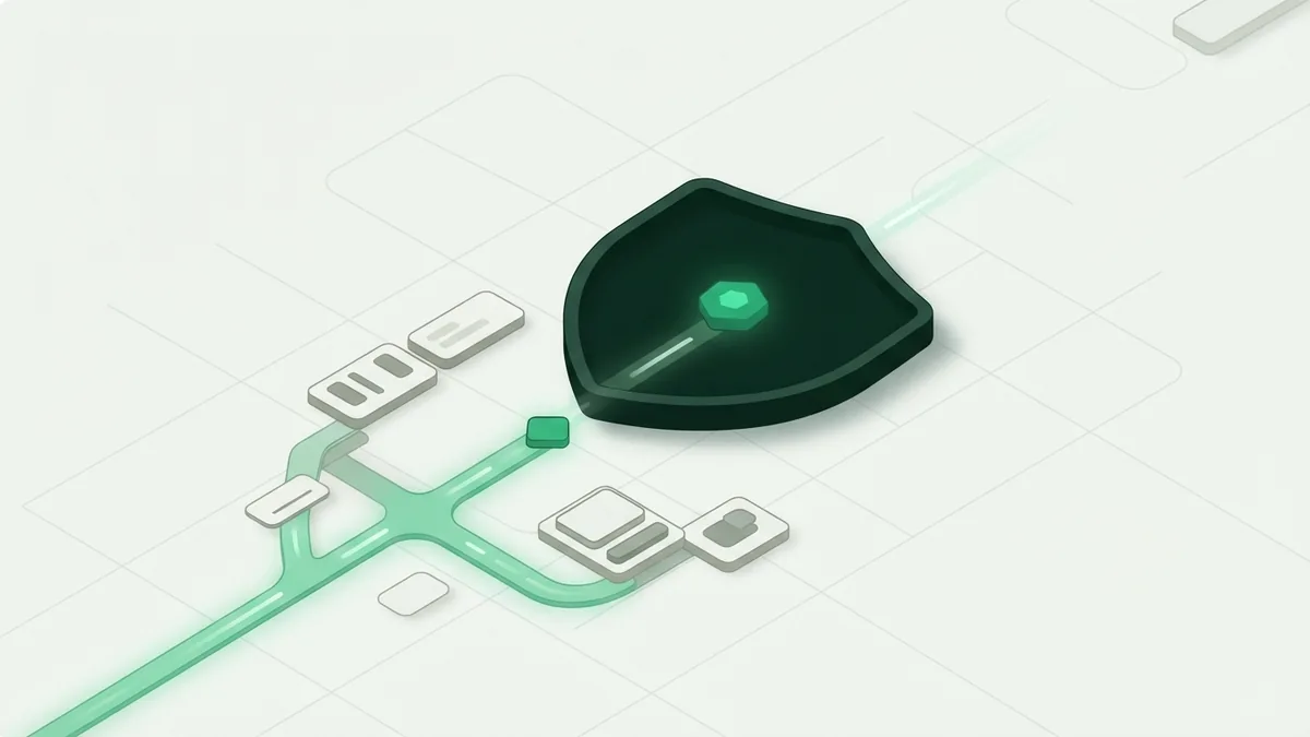 Abstract shield protecting an emerald payment node and secure route