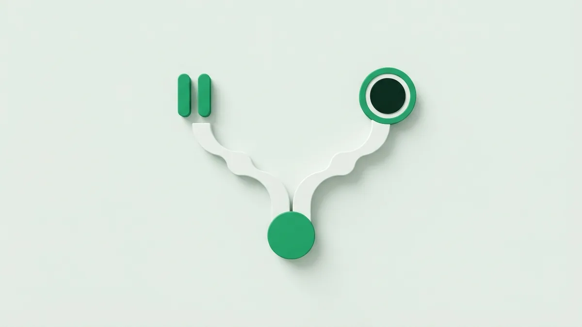 Abstract branching payment routes that distinguish a temporary pause from a blocked payment