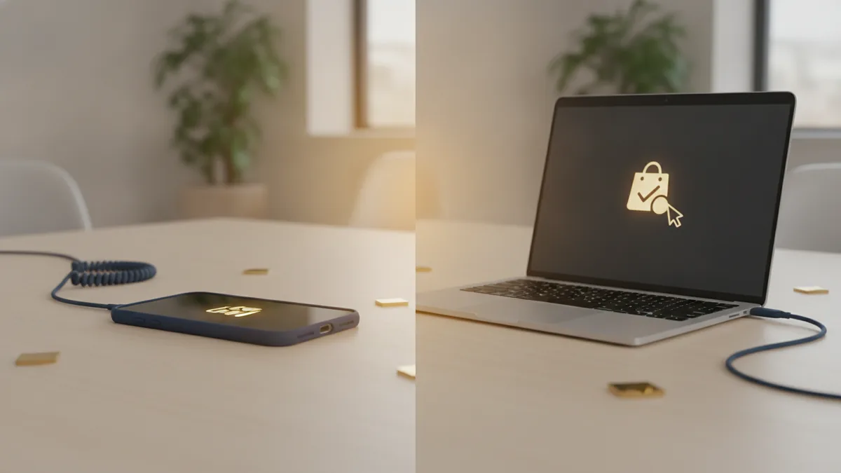 Try a new device Switching from mobile to desktop to help resolve a payment failure.